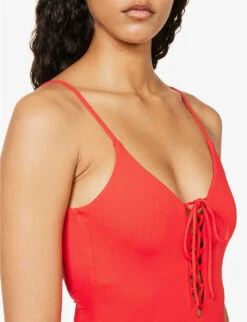 Melissa Odabash Nerano Lace-up Swimsuit 11 Melissa Odabash Nerano Lace-up Swimsuit -Sweaty Betty Store R04139928 RED ALT04