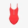 Melissa Odabash Nerano Lace-up Swimsuit 2 Melissa Odabash Nerano Lace-up Swimsuit -Sweaty Betty Store R04139928 RED M