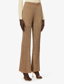 Neriah Wide-leg High-rise Knitted Trousers -Sweaty Betty Store R04140660 MARIGOLD ALT02