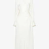 Rhoda Crochet-panel Satin Midi Dress 1 Rhoda Crochet-panel Satin Midi Dress -Sweaty Betty Store R04140666 NATURAL M