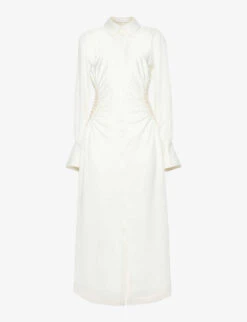 Rhoda Crochet-panel Satin Midi Dress