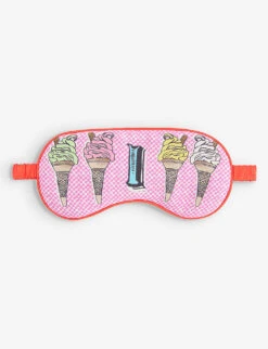 I For Icecream Patterned Silk Sleep Mask
