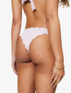 Marysia North Scalloped-trim Mid-rise Bikini Bottoms -Sweaty Betty Store R04140989 VIOLETTE ALT03