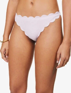 Marysia North Scalloped-trim Mid-rise Bikini Bottoms -Sweaty Betty Store R04140989 VIOLETTE ALT04