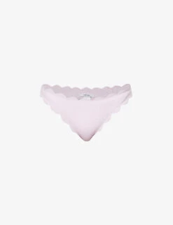 Marysia North Scalloped-trim Mid-rise Bikini Bottoms