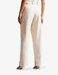 Ted Baker Kllarat Straight-leg Mid-rise Stretch-woven Trousers -Sweaty Betty Store R04141713 CREAM ALT03