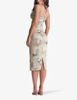 Venus Floral-print Satin Midi Dress -Sweaty Betty Store R04141851 VINTAGEFLORAL ALT03