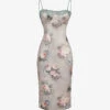 Venus Floral-print Satin Midi Dress -Sweaty Betty Store R04141851 VINTAGEFLORAL M