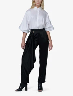 Scarf-embellished Woven Trousers -Sweaty Betty Store R04141913 BLACK ALT02