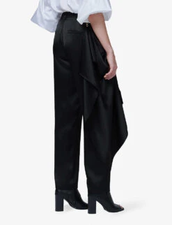 Scarf-embellished Woven Trousers -Sweaty Betty Store R04141913 BLACK ALT03