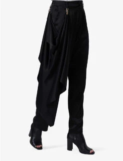 Scarf-embellished Woven Trousers -Sweaty Betty Store R04141913 BLACK ALT04