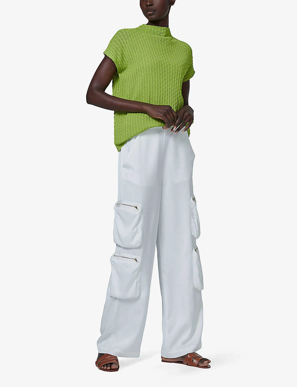 Bubble-stitch High-neck Relaxed-fit Knitted Top 4 Bubble-stitch High-neck Relaxed-fit Knitted Top - Image 2