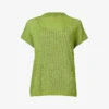 Bubble-stitch High-neck Relaxed-fit Knitted Top 2 Bubble-stitch High-neck Relaxed-fit Knitted Top -Sweaty Betty Store R04141937 ACIDGREEN M