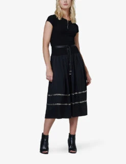 Belted Half-zip Woven Midi Dress -Sweaty Betty Store R04141982 BLACK ALT02