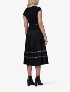 Belted Half-zip Woven Midi Dress -Sweaty Betty Store R04141982 BLACK ALT03