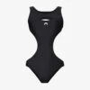 Marine Serre Logo-embroidered Scoop-neck Stretch-recycled Polyamide Swimsuit -Sweaty Betty Store R04142122 BLACK M