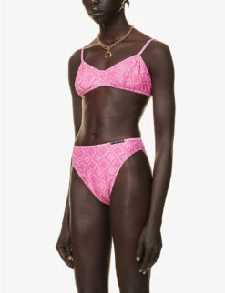 Marine Serre Moon Graphic-print Recycled-polyamide Bikini Set 10 Marine Serre Moon Graphic-print Recycled-polyamide Bikini Set -Sweaty Betty Store R04142137 FUSCHIA ALT02
