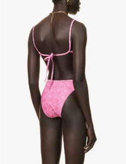 Marine Serre Moon Graphic-print Recycled-polyamide Bikini Set 11 Marine Serre Moon Graphic-print Recycled-polyamide Bikini Set -Sweaty Betty Store R04142137 FUSCHIA ALT03