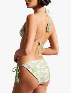 Ted Baker Reversible Floral-print Bikini Bottoms -Sweaty Betty Store R04142366 GREEN ALT03