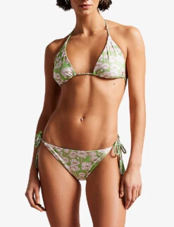 Ted Baker Reversible Floral-print Bikini Top 8 Ted Baker Reversible Floral-print Bikini Top -Sweaty Betty Store R04142367 GREEN ALT02