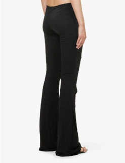 Healing Cutout-panel Low-rise Flared-leg Stretch-woven Trousers 10 Healing Cutout-panel Low-rise Flared-leg Stretch-woven Trousers -Sweaty Betty Store R04142484 BLACK ALT03