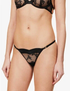 BLUEBELLA Cassandra Floral-embroidered Stretch-woven Briefs 9 BLUEBELLA Cassandra Floral-embroidered Stretch-woven Briefs -Sweaty Betty Store R04144703 BLACK ALT02