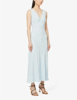 RIXO Sandrine V-neck Woven Maxi Dress -Sweaty Betty Store R04145170 STARFISHJACQUARD ALT02