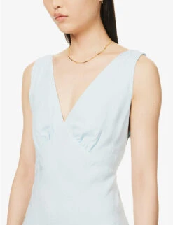 RIXO Sandrine V-neck Woven Maxi Dress -Sweaty Betty Store R04145170 STARFISHJACQUARD ALT04