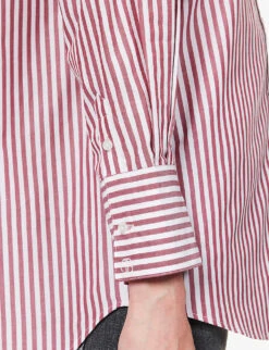 ANINE BING Mika Striped Relaxed-fit Cotton Shirt -Sweaty Betty Store R04146372 REDANDWHITESTRIPE ALT05