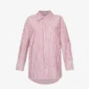 ANINE BING Mika Striped Relaxed-fit Cotton Shirt -Sweaty Betty Store R04146372 REDANDWHITESTRIPE M