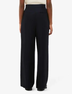 Whistles Fran High-rise Wide-leg Recycled Polyester-blend Trousers 10 Whistles Fran High-rise Wide-leg Recycled Polyester-blend Trousers -Sweaty Betty Store R04146486 BLACK ALT03