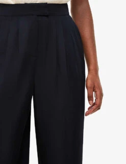 Whistles Fran High-rise Wide-leg Recycled Polyester-blend Trousers 11 Whistles Fran High-rise Wide-leg Recycled Polyester-blend Trousers -Sweaty Betty Store R04146486 BLACK ALT04
