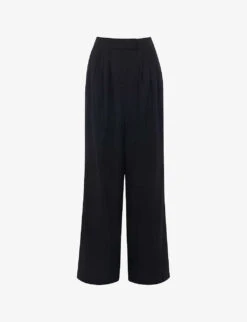 Whistles Fran High-rise Wide-leg Recycled Polyester-blend Trousers