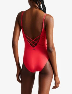 Ted Baker Neyome Plunge Swimsuit -Sweaty Betty Store R04146488 CORAL ALT03