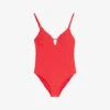 Ted Baker Neyome Plunge Swimsuit 1 Ted Baker Neyome Plunge Swimsuit -Sweaty Betty Store R04146488 CORAL M