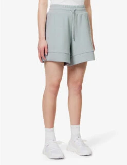 Varley Alder High-rise Regular-fit Stretch-jersey Shorts 9 Varley Alder High-rise Regular-fit Stretch-jersey Shorts -Sweaty Betty Store R04147433 PEARLBLUE ALT02