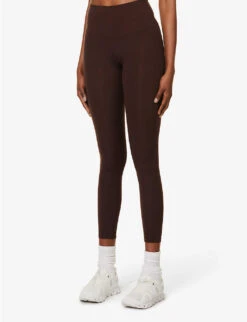Varley Always High Elasticated-waist Stretch-recycled Polyester Leggings -Sweaty Betty Store R04147438 COFFEEBEAN ALT02