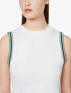 Varley Wellings Perform Striped-trim Stretch-recycled Polyester Tank Top 11 Varley Wellings Perform Striped-trim Stretch-recycled Polyester Tank Top -Sweaty Betty Store R04147441 WHITE ALT04