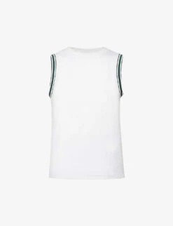 Varley Wellings Perform Striped-trim Stretch-recycled Polyester Tank Top