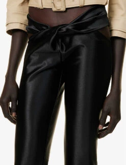 Coperni Slim-fit Mid-rise Stretch-woven Trousers -Sweaty Betty Store R04147537 BLACKBLACK ALT04