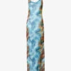 Abstract-print Cowl-neck Mesh Maxi Dress -Sweaty Betty Store R04148248 MULTI M