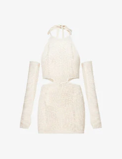 Maelle Cut-out Knitted Mini Dress