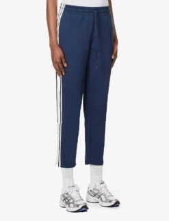 Hamilton Franca Striped Straight-leg High-rise Cotton-blend Trousers 9 Hamilton Franca Striped Straight-leg High-rise Cotton-blend Trousers -Sweaty Betty Store R04148917 NAVY ALT02