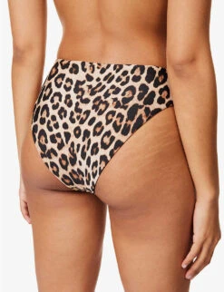 GOOD AMERICAN Good Waist Animal-print Mid-rise Bikini Bottoms -Sweaty Betty Store R04148933 LEOPARDREVERSE001 ALT03