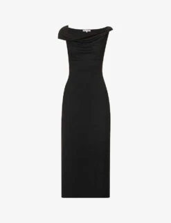 Jamen Cowl-neck Stretch-woven Midi Dress