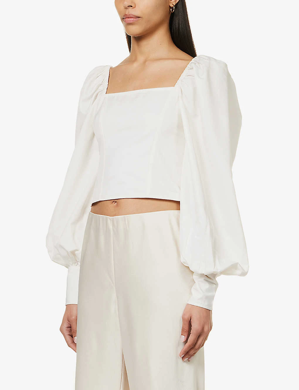 Ruth Balloon-sleeve Square-neck Regular-fit Woven Top 5 Ruth Balloon-sleeve Square-neck Regular-fit Woven Top - Image 3