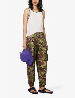 FRAME X Julia Sarr Jamois Camo-print Cotton Trousers 8 FRAME X Julia Sarr Jamois Camo-print Cotton Trousers -Sweaty Betty Store R04149902 CAMO ALT01