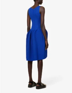 Pottery Flared-hem Recycled-polyester Knitted Midi Dress 11 Pottery Flared-hem Recycled-polyester Knitted Midi Dress -Sweaty Betty Store R04149917 BLUE ALT03