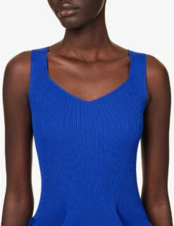 Pottery Flared-hem Recycled-polyester Knitted Midi Dress 12 Pottery Flared-hem Recycled-polyester Knitted Midi Dress -Sweaty Betty Store R04149917 BLUE ALT04