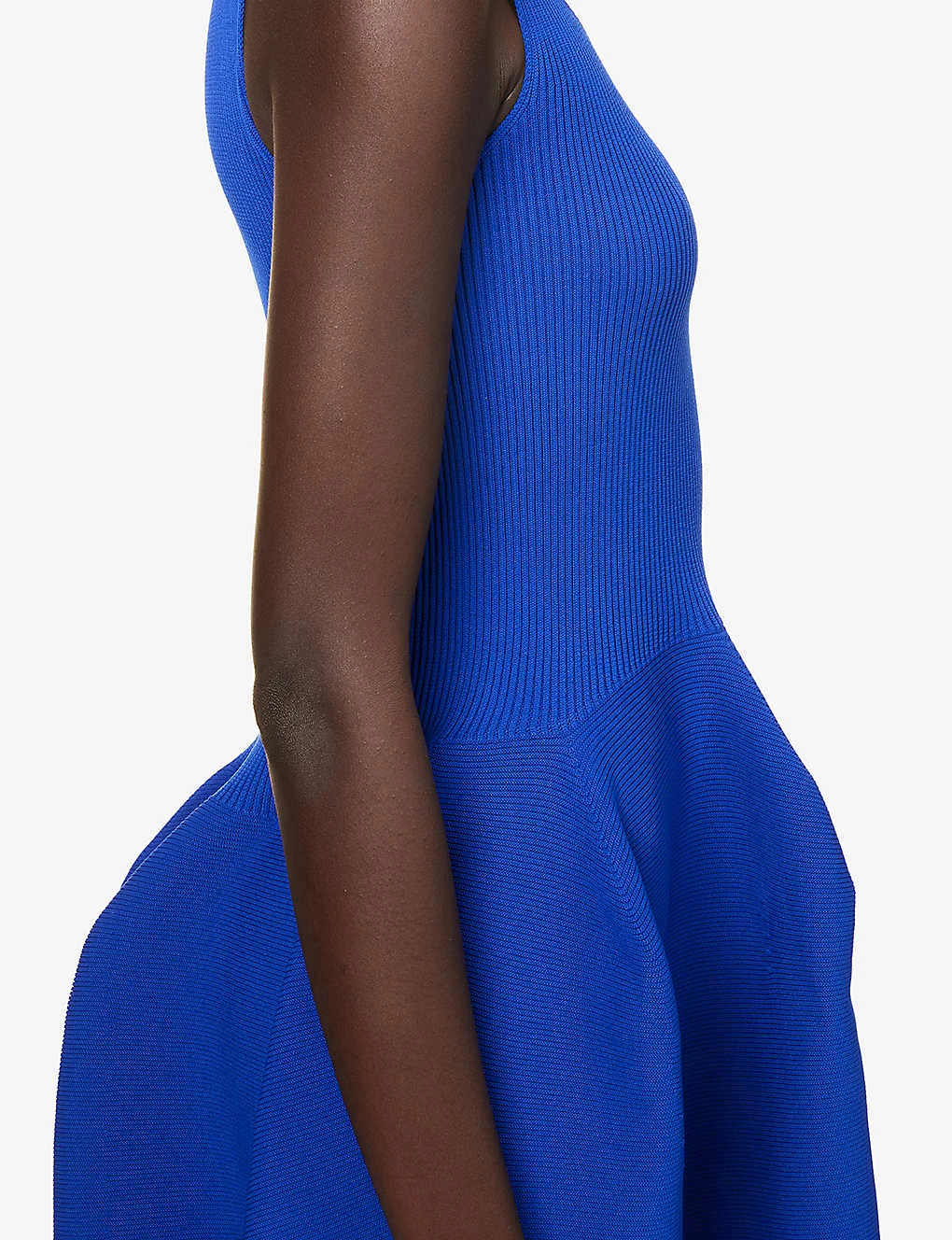 Pottery Flared-hem Recycled-polyester Knitted Midi Dress 8 Pottery Flared-hem Recycled-polyester Knitted Midi Dress - Image 6